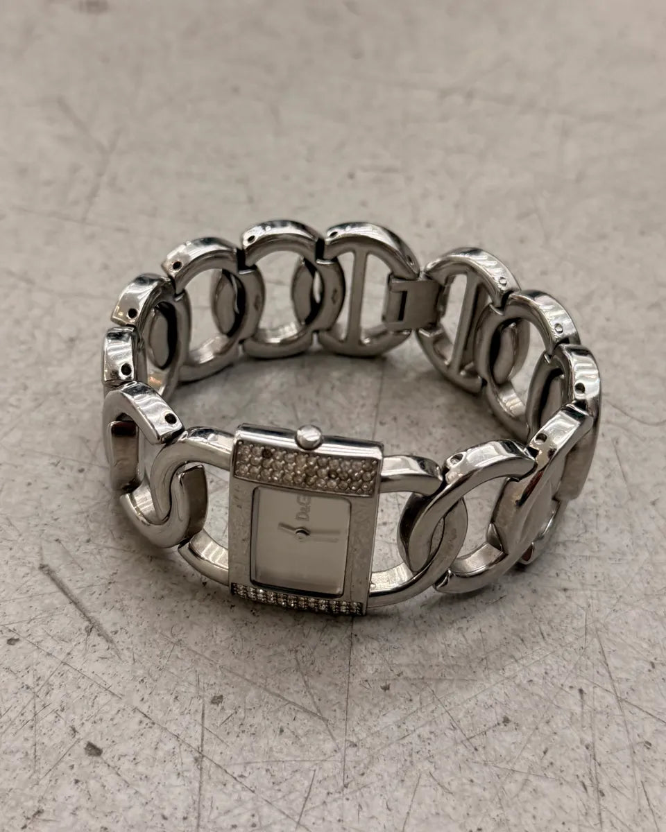 Dolce & Gabbana Silver Metal Rhinestone Watch QHTtRlo 3