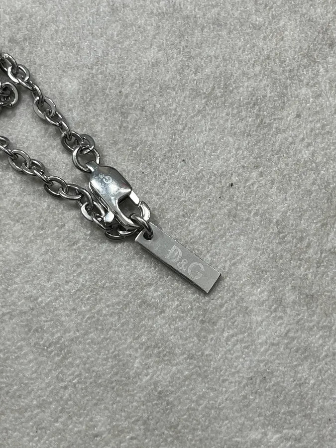 SS2015 Dolce & Gabbana Silver Metal Rosary Crucifix Necklace AGImZTd 7
