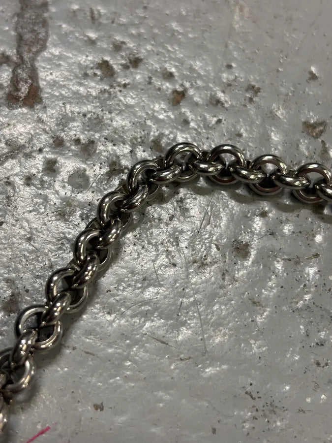 2000s Dolce & Gabbana Silver Grey Metal Spike Teeth Pendant Necklace BkXkshw 5