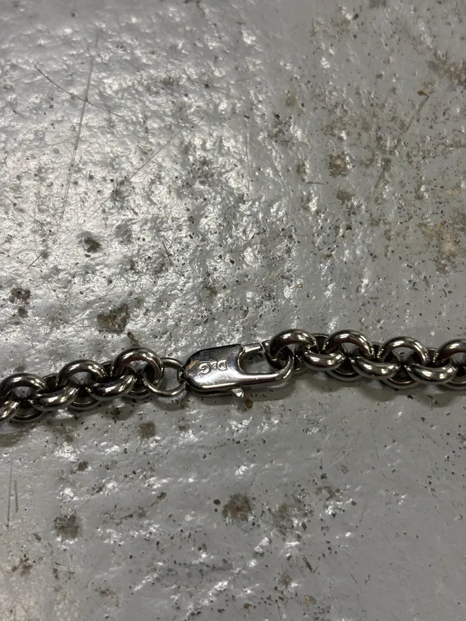 2000s Dolce & Gabbana Silver Grey Metal Spike Teeth Pendant Necklace BkXkshw 4