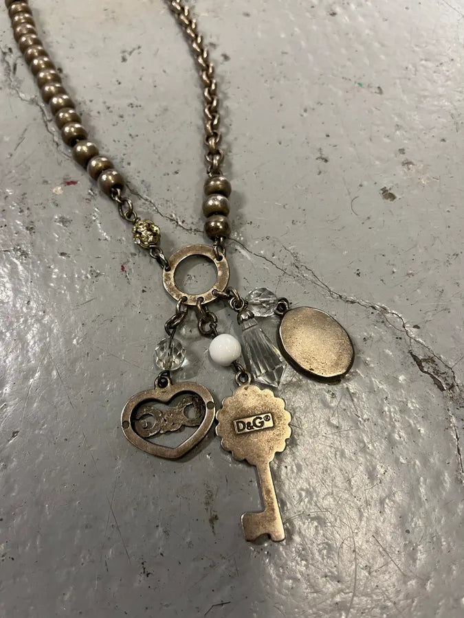 Dolce & Gabbana Silver Stainless Steel Charm Pendant Necklace RtztOJJ 5