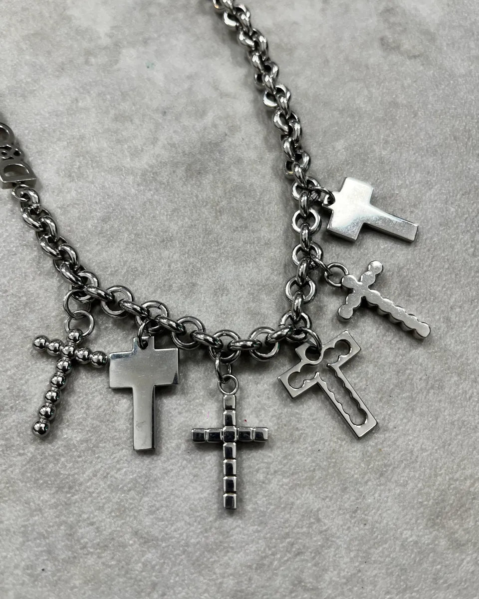Dolce & Gabbana Silver Stainless Steel Cross Charm Necklace gwMQqcj 5