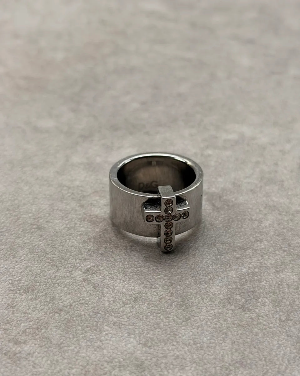 Dolce & Gabbana Silver Stainless Steel Cross Ring yhlIKGr 0