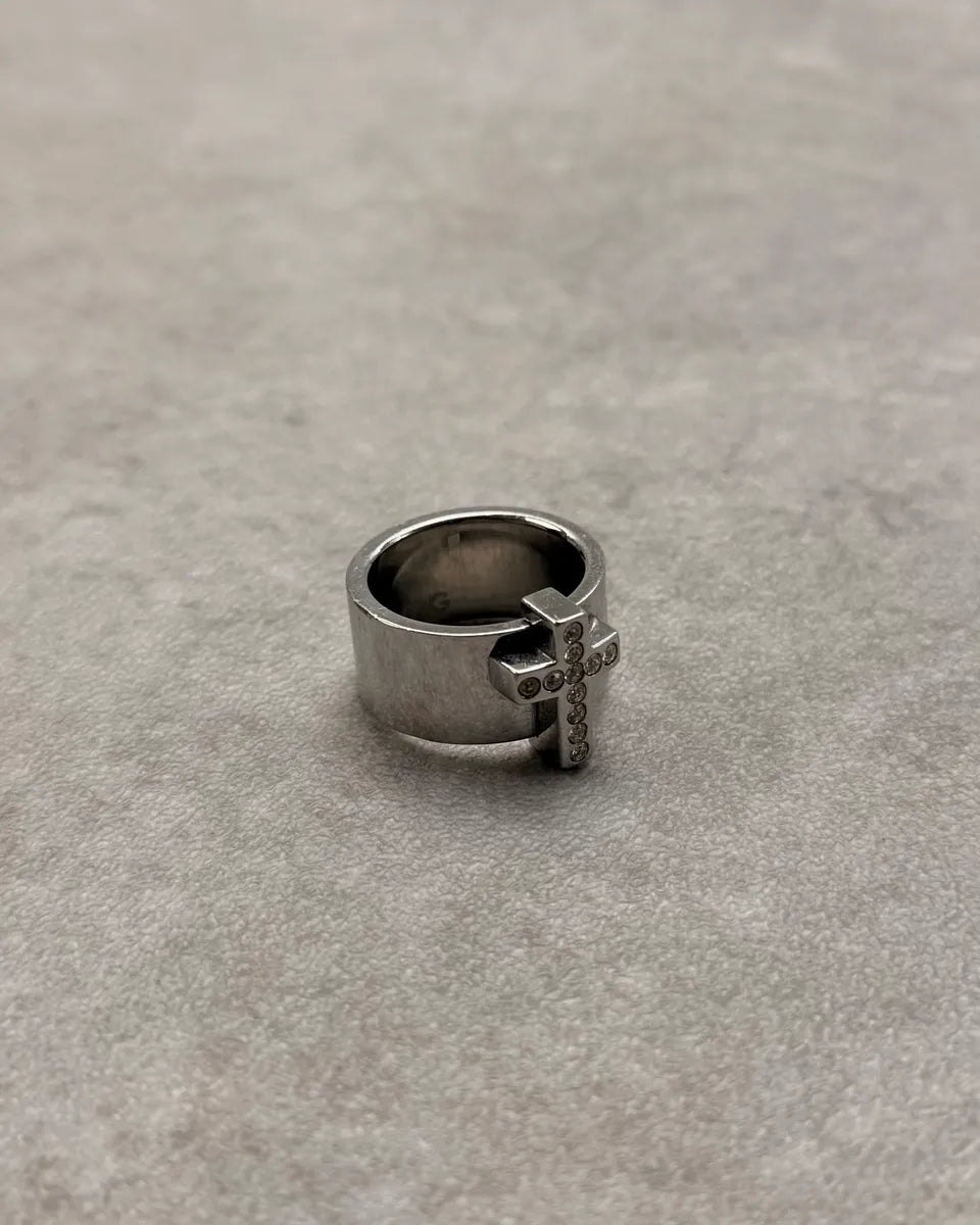 Dolce & Gabbana Silver Stainless Steel Cross Ring yhlIKGr 3