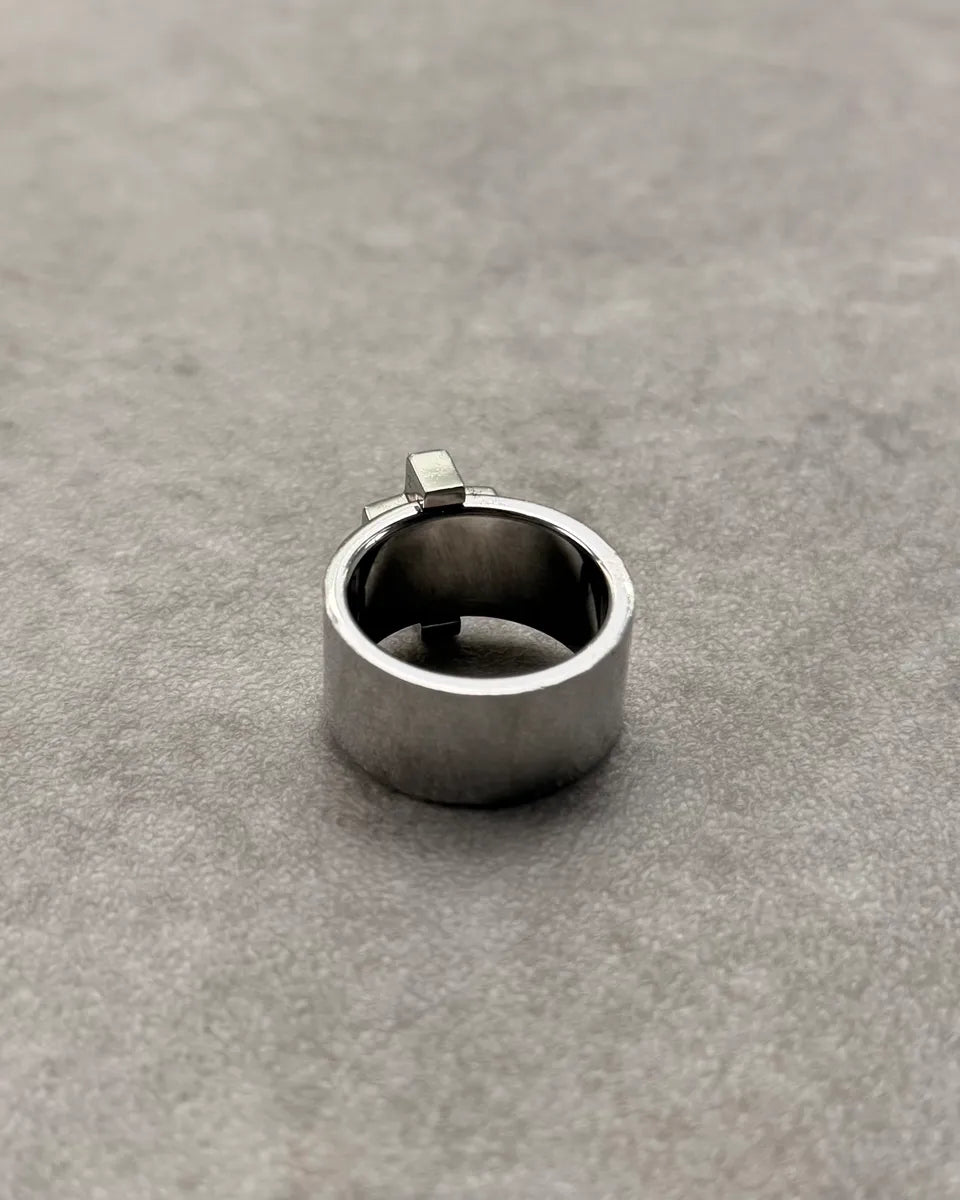 Dolce & Gabbana Silver Stainless Steel Cross Ring yhlIKGr 4