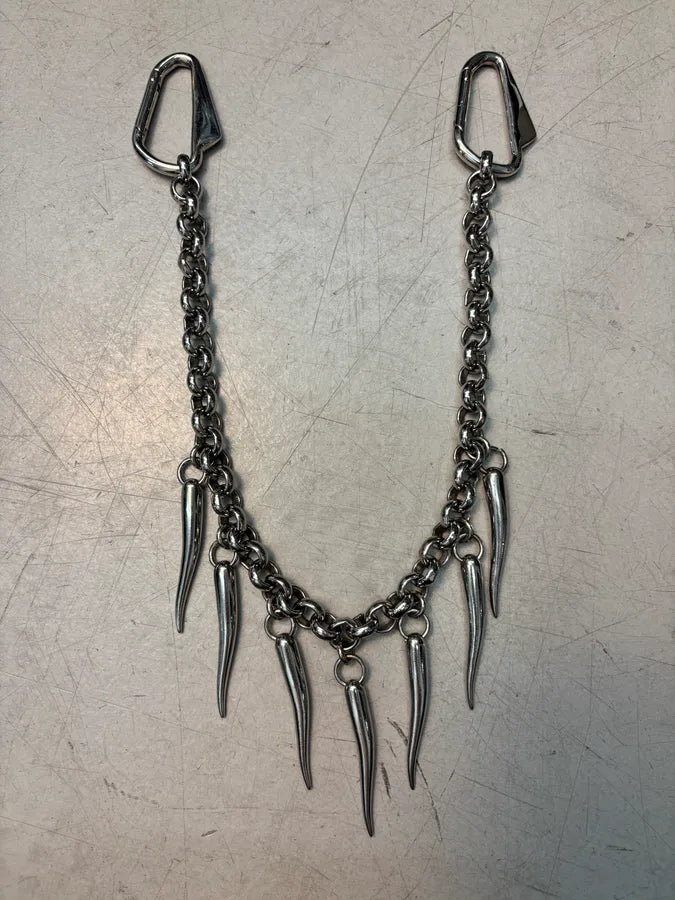 AW2005 Dolce & Gabbana Silver Stainless Steel Spike Chain Necklace sdcJZqw 1