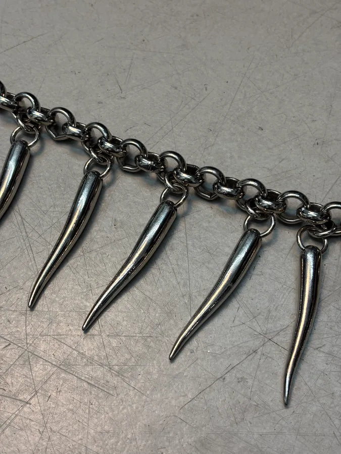 AW2005 Dolce & Gabbana Silver Stainless Steel Spike Chain Necklace sdcJZqw 3