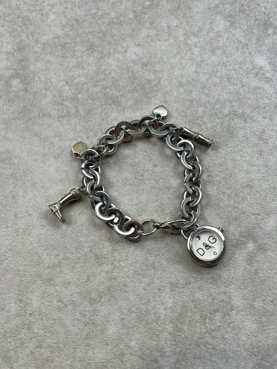 Dolce & Gabbana Silver Steel Charm Bracelet Watch jfeYIyu 2