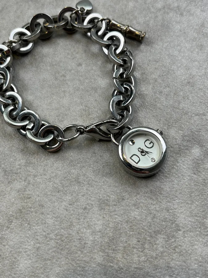 Dolce & Gabbana Silver Steel Charm Bracelet Watch jfeYIyu 4