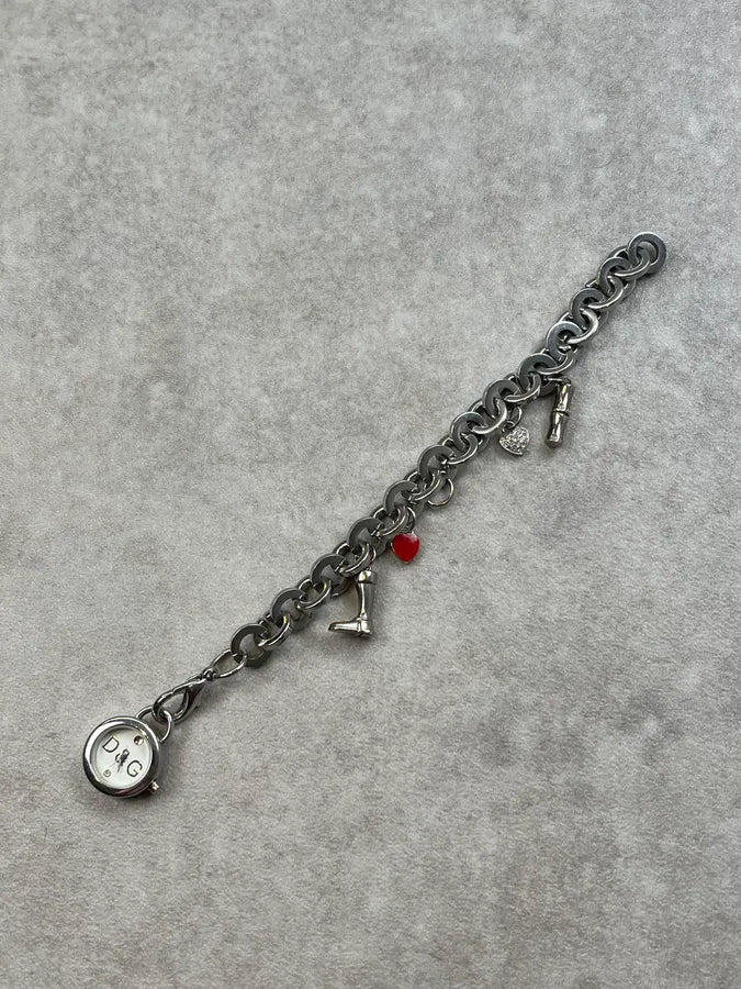 Dolce & Gabbana Silver Steel Charm Bracelet Watch jfeYIyu 7