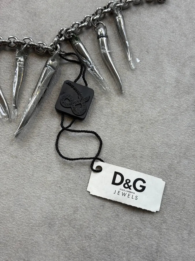Dolce & Gabbana Silver Steel Teeth Bracelet FfOdTAX 4