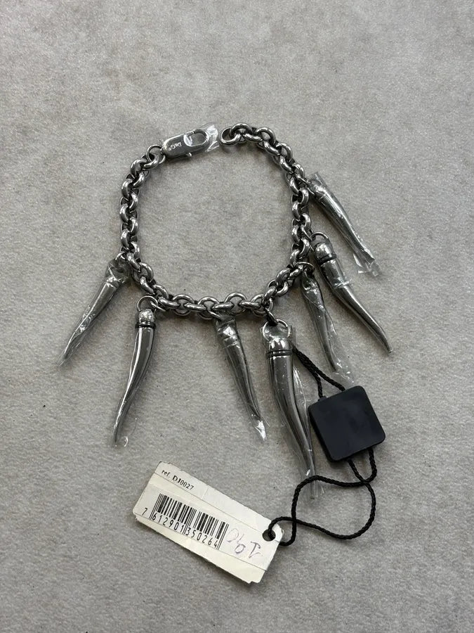 Dolce & Gabbana Silver Steel Teeth Bracelet FfOdTAX 0