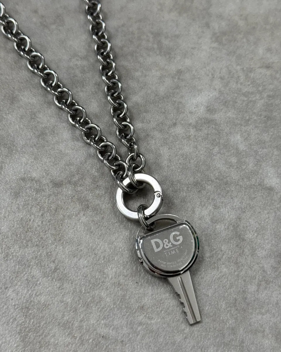 Dolce & Gabbana Stainless Steel Crystal Key Pendant Watch NPBbsvb 5