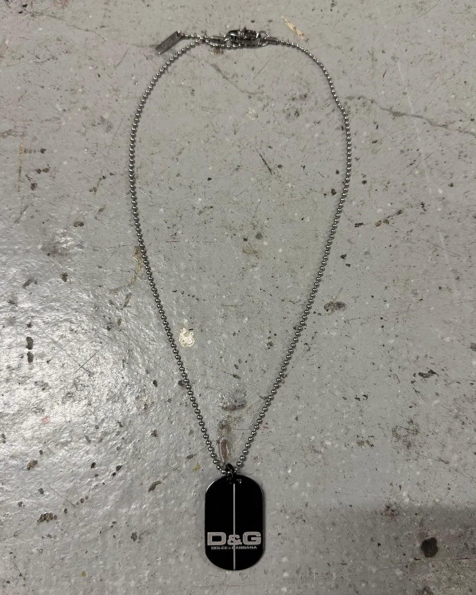 Dolce & Gabbana Stainless Steel Dog Tag Necklace (OS) 0