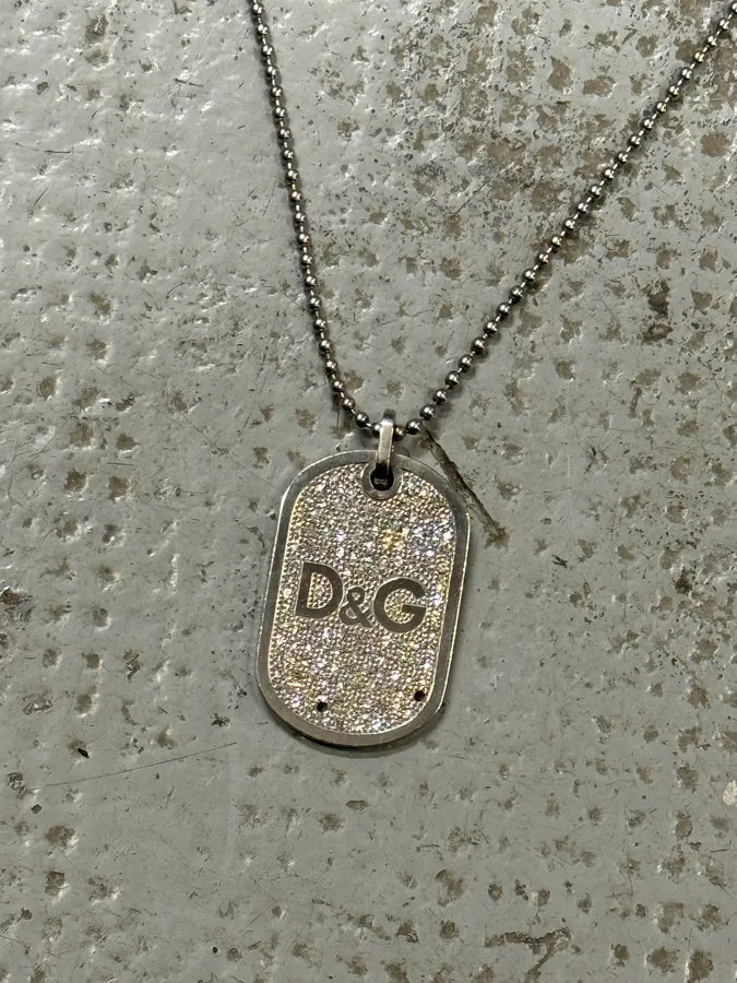 Dolce & Gabbana Strass Dog Tag Necklace MoGbyDF 2