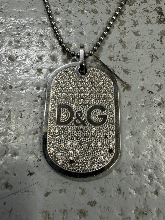 Dolce & Gabbana Strass Dog Tag Necklace MoGbyDF 3