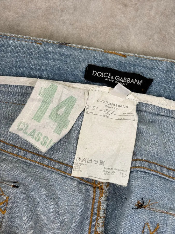 SS2006 Dolce & Gabbana Black Rockstar Faded Denim Jeans JFYbixJ 11