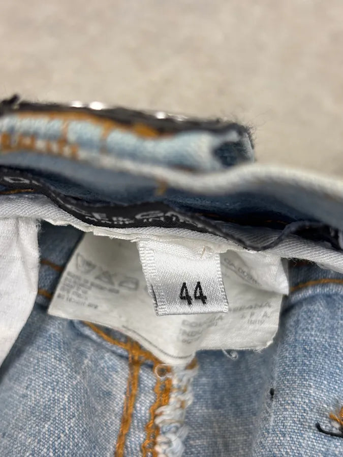 SS2006 Dolce & Gabbana Black Rockstar Faded Denim Jeans JFYbixJ 12