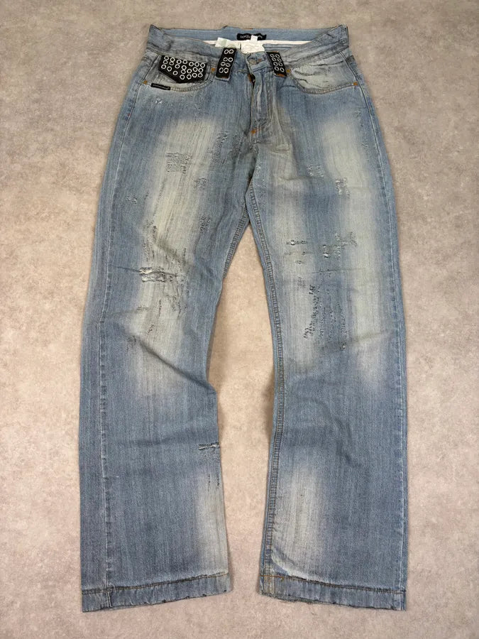 SS2006 Dolce & Gabbana Black Rockstar Faded Denim Jeans JFYbixJ 2