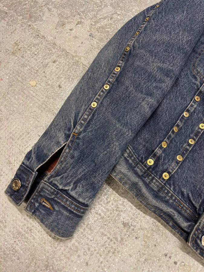 2000s Dolce & Gabbana Studded Faded Denim Jacket (S) 3