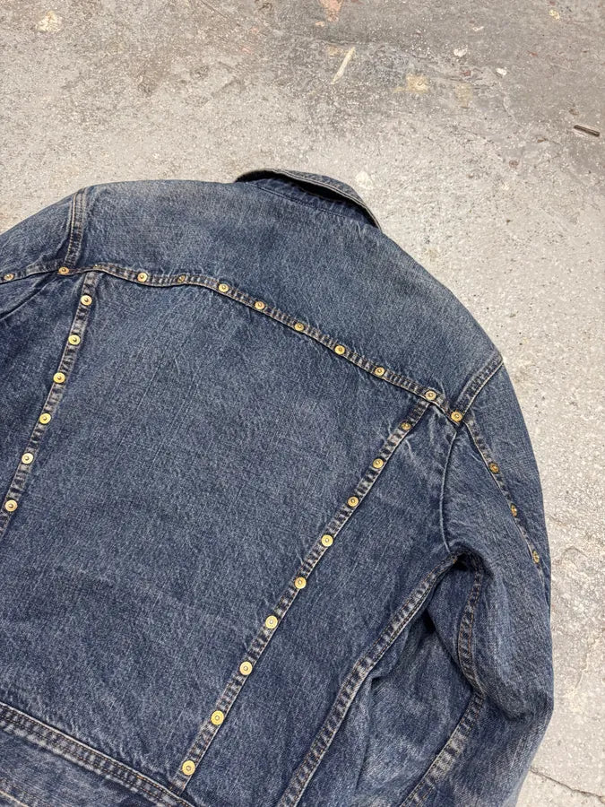 2000s Dolce & Gabbana Studded Faded Denim Jacket (S) 5