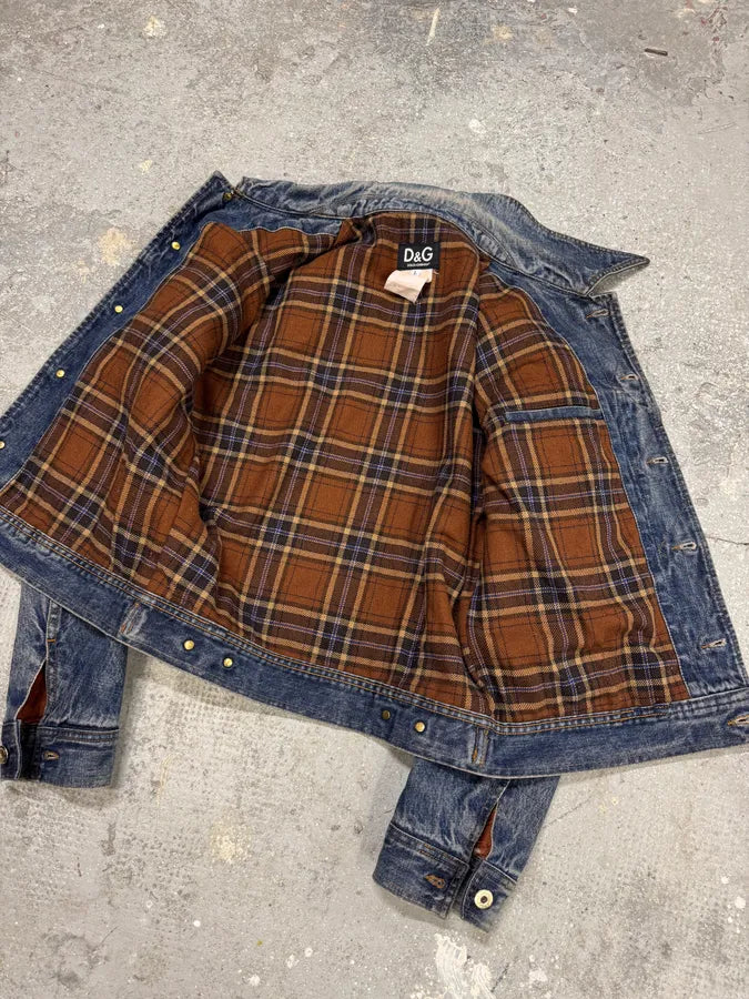 2000s Dolce & Gabbana Studded Faded Denim Jacket (S) 9