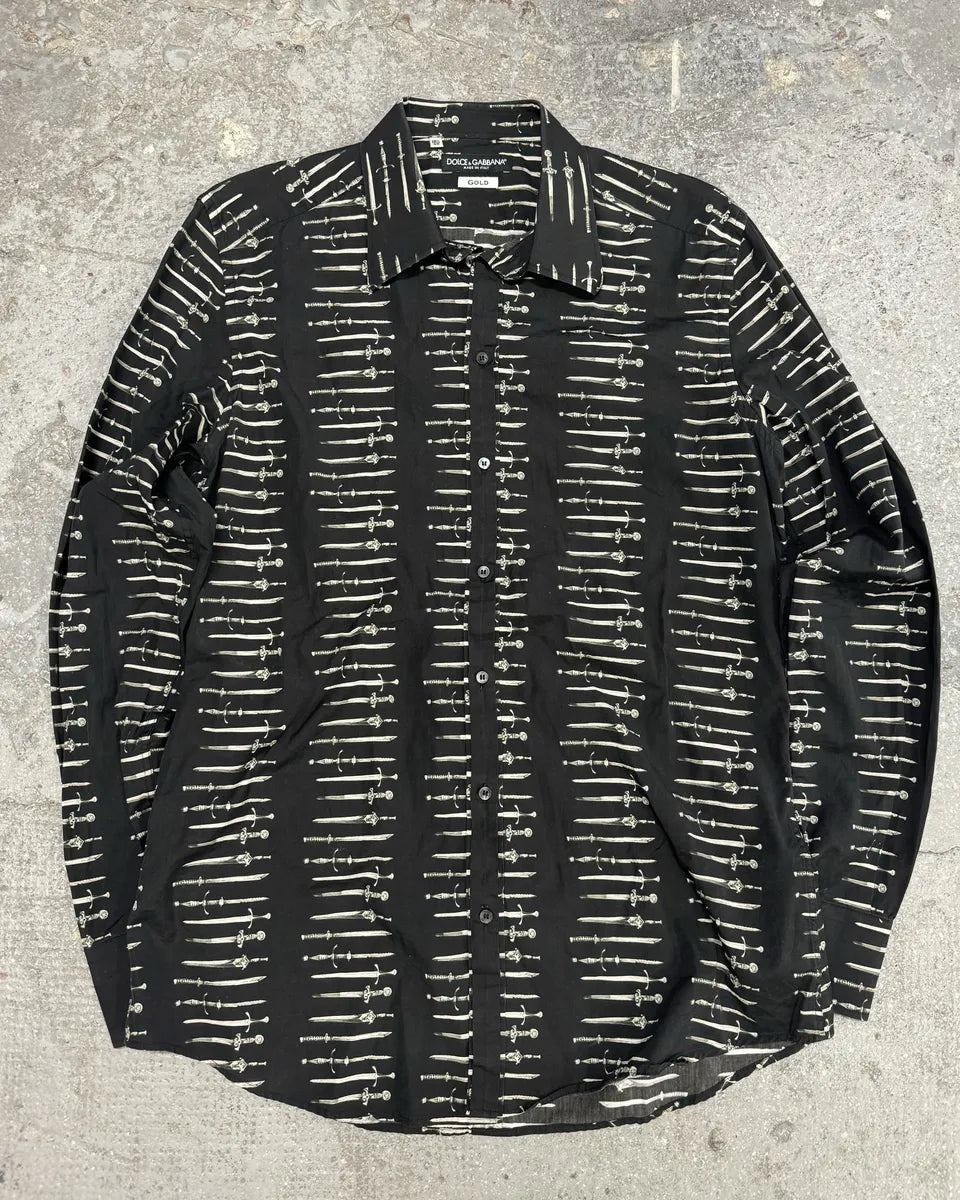 Dolce & Gabbana Swords Black & White Shirt (M/L) 0