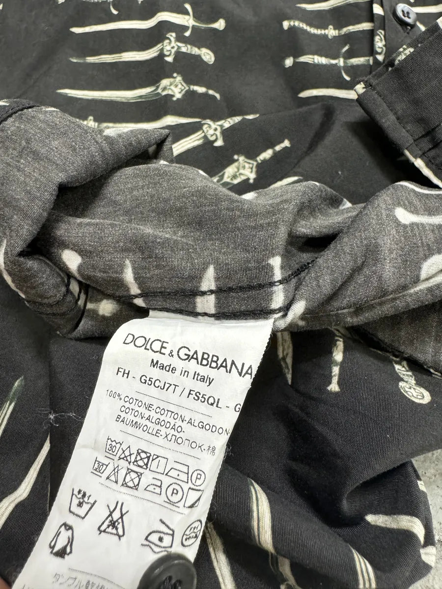 Dolce & Gabbana Swords Black & White Shirt (M/L) 5