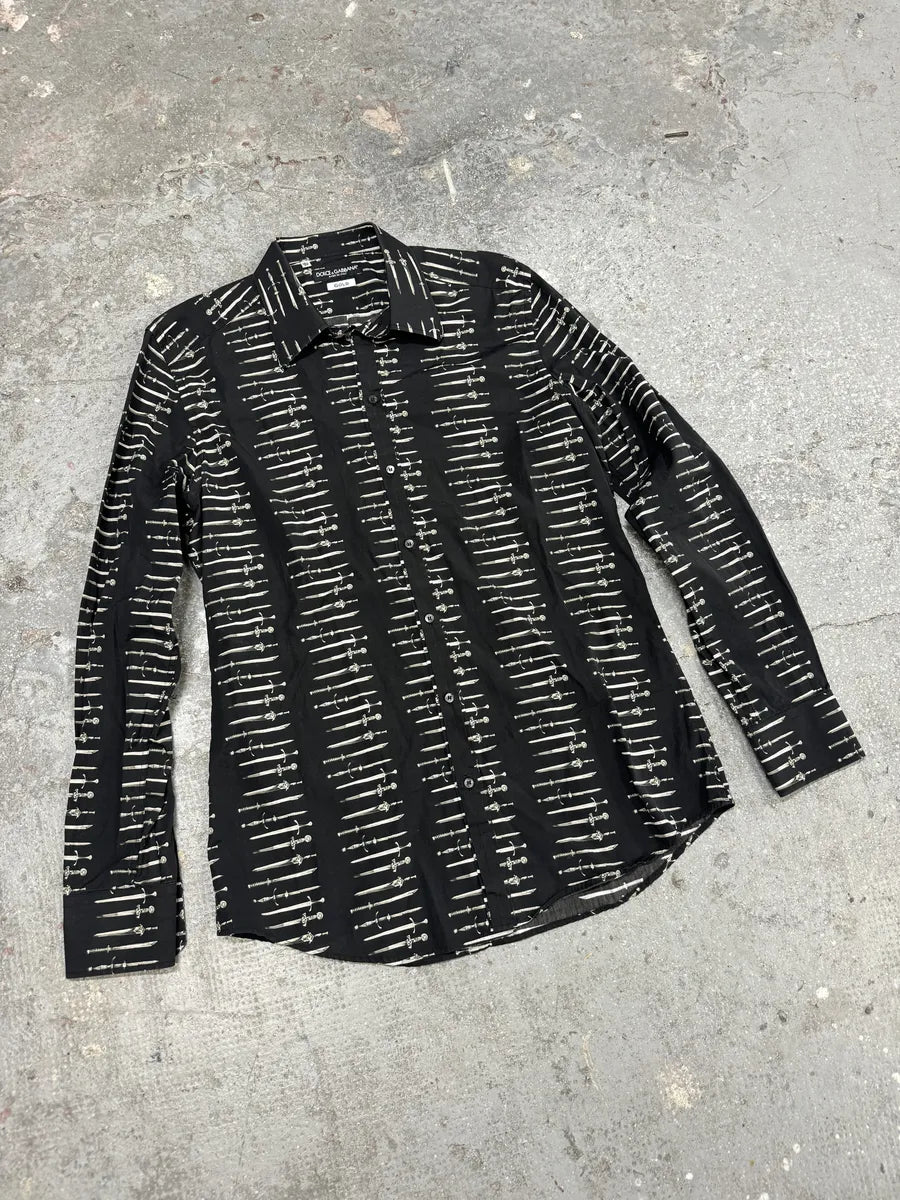 Dolce & Gabbana Swords Black & White Shirt (M/L) 6