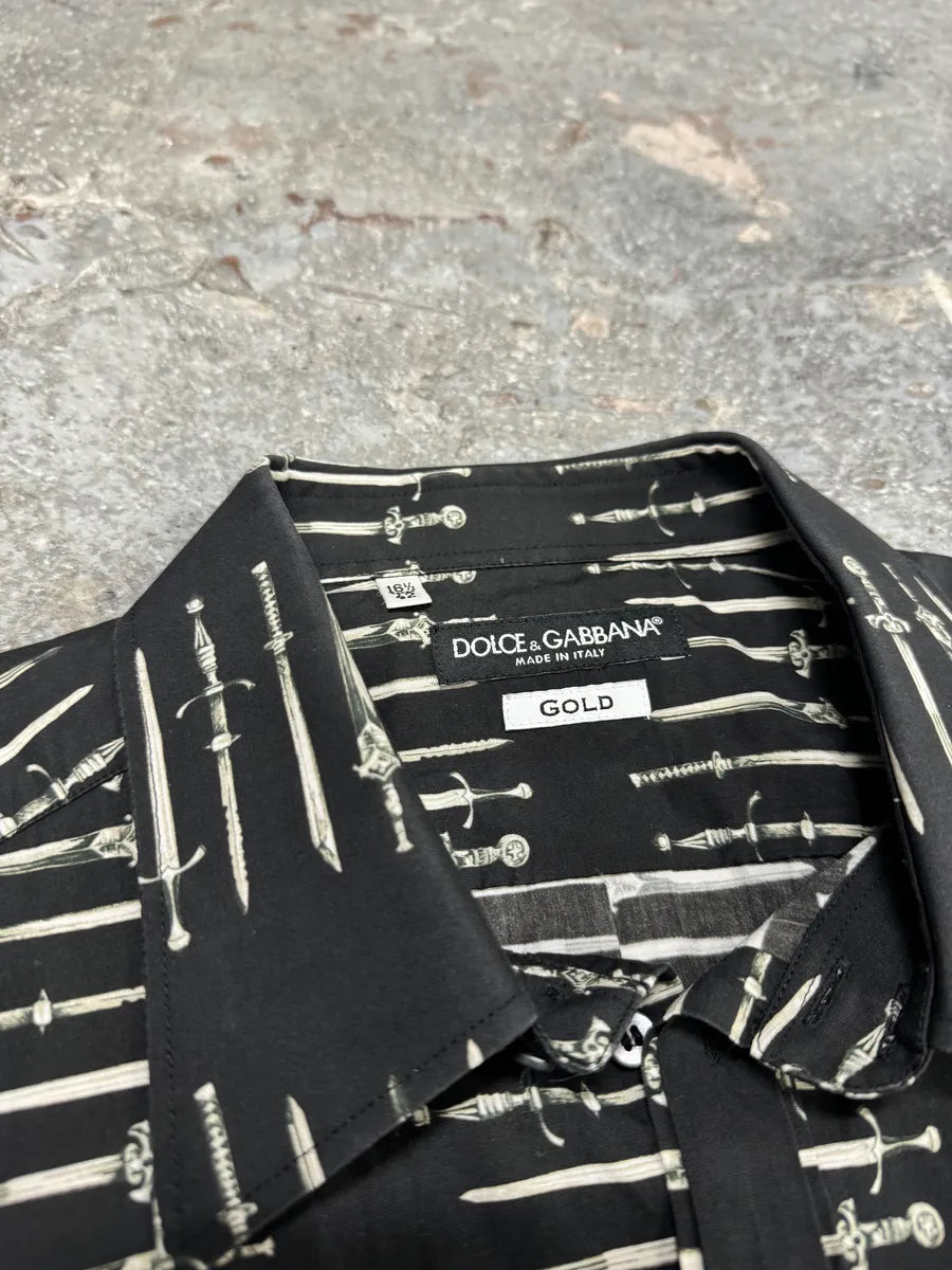 Dolce & Gabbana Swords Black & White Shirt (M/L) 7