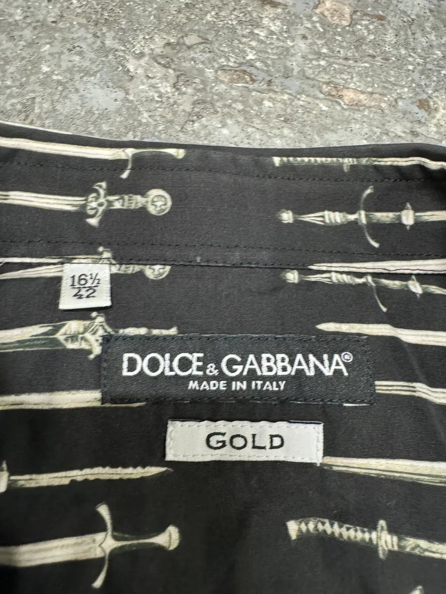 Dolce & Gabbana Swords Black & White Shirt (M/L) 8