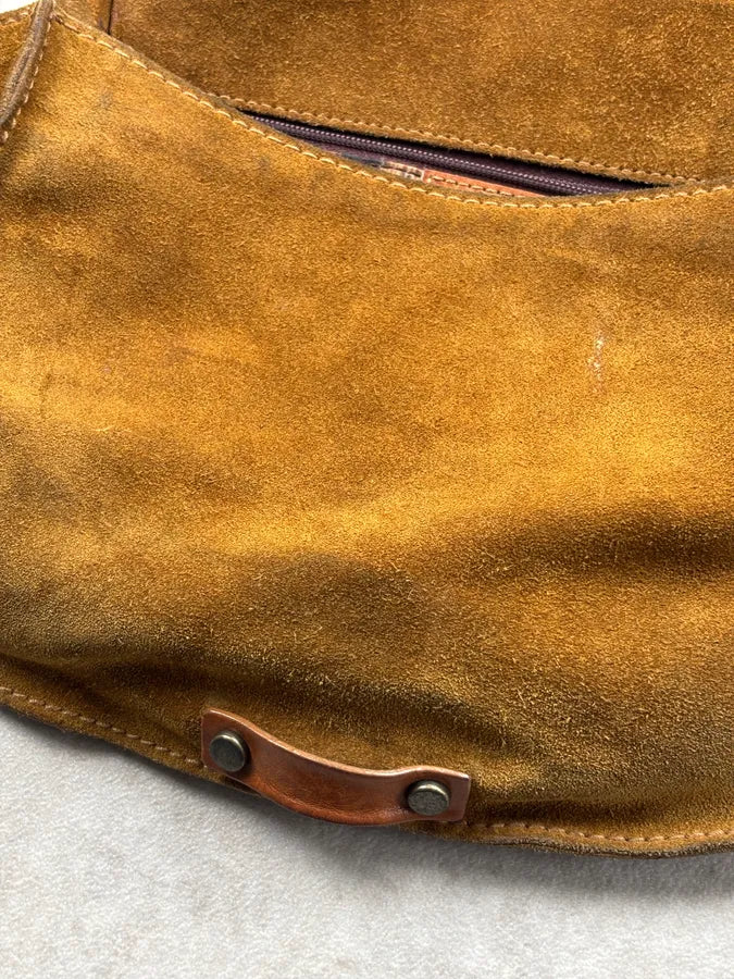 2000s Dolce & Gabbana Tan Suede Leather Butterfly Shoulder Bag lrgBAOr 12