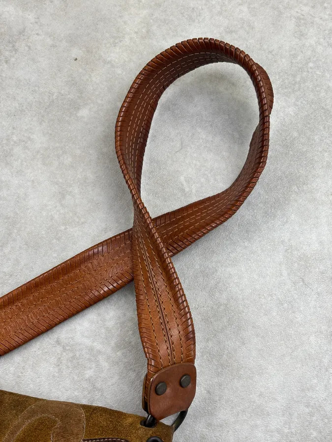2000s Dolce & Gabbana Tan Suede Leather Butterfly Shoulder Bag lrgBAOr 10