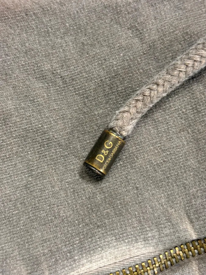 AW2003 Dolce & Gabbana Gradient Taupe Embroidered Zip-up Hoodie IhZUTQa 9