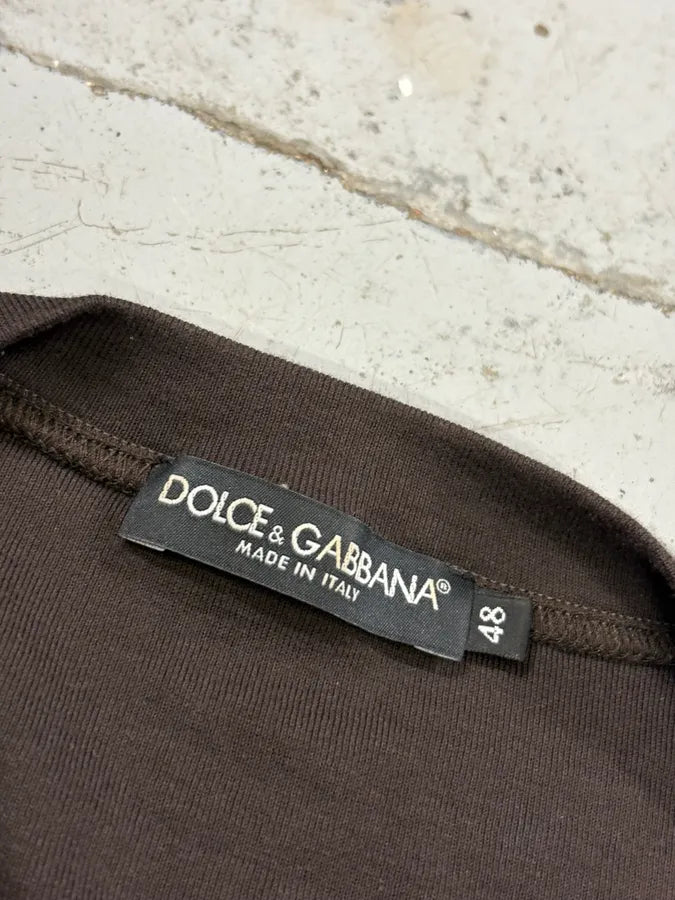 Dolce & Gabbana Taupe Brown Henley T-Shirt  MmuZMrs 6