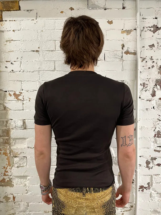 Dolce & Gabbana Taupe Brown Henley T-Shirt  MmuZMrs 1