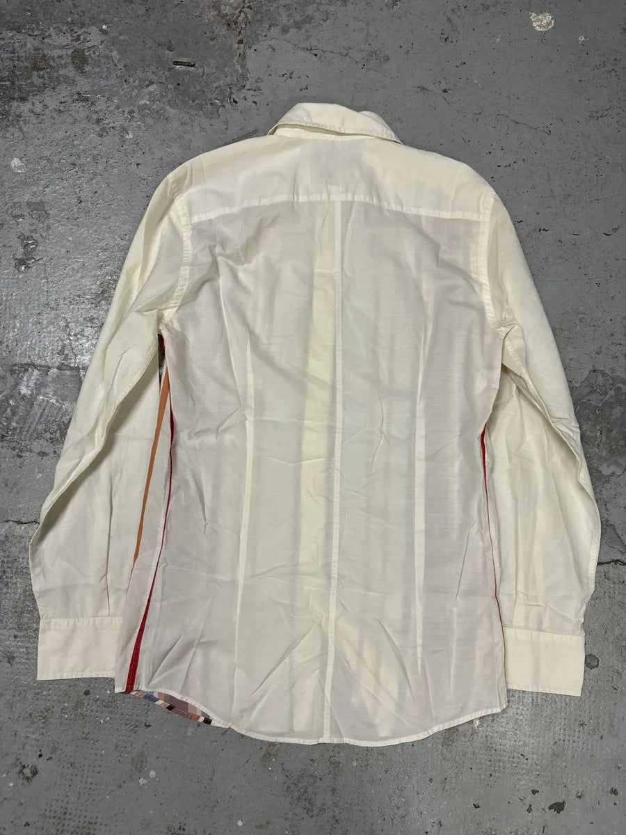 Dolce & Gabbana Vertical Lines Orange White Shirt sIHUrZf 1