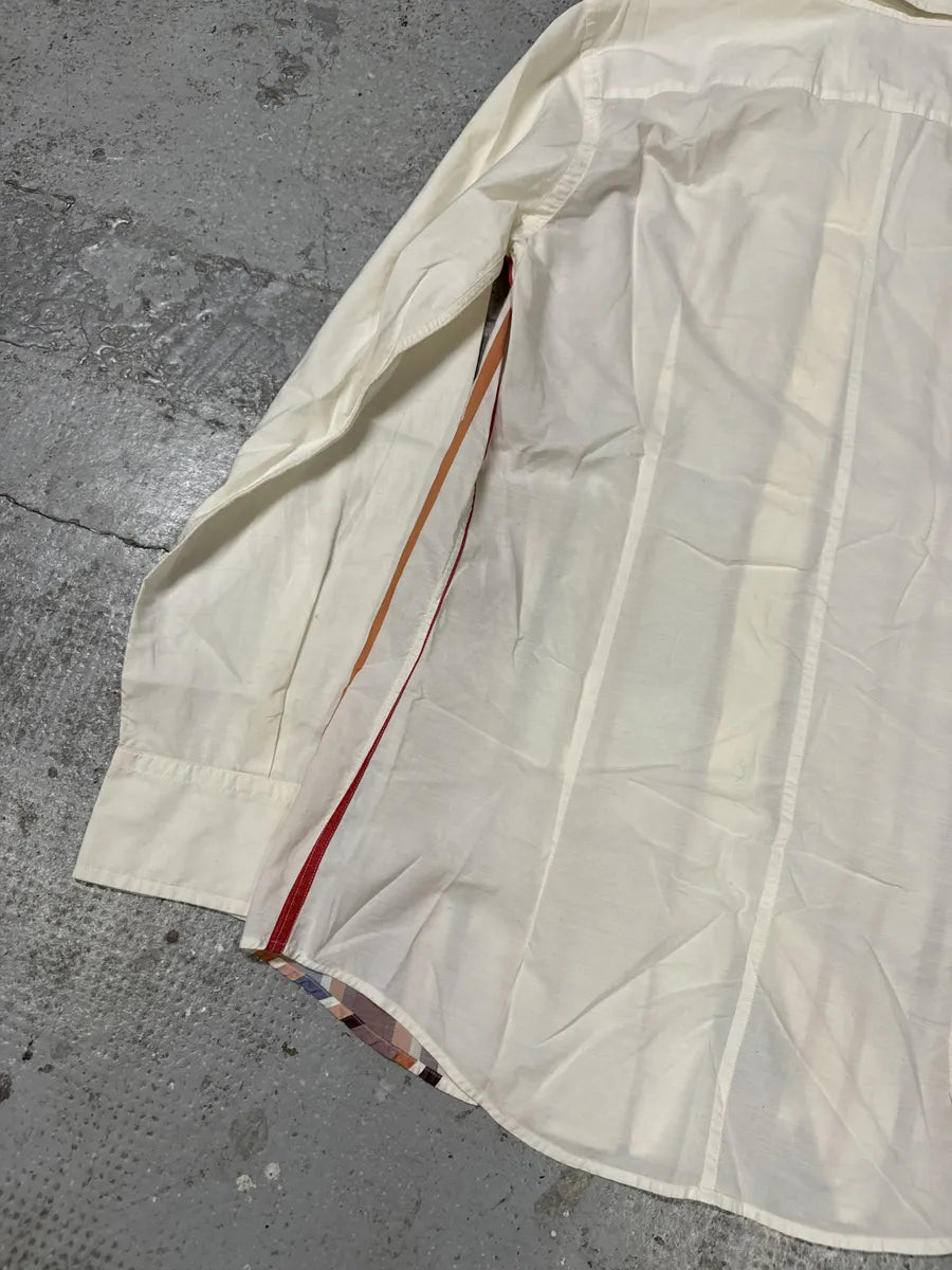 Dolce & Gabbana Vertical Lines Orange White Shirt sIHUrZf 5