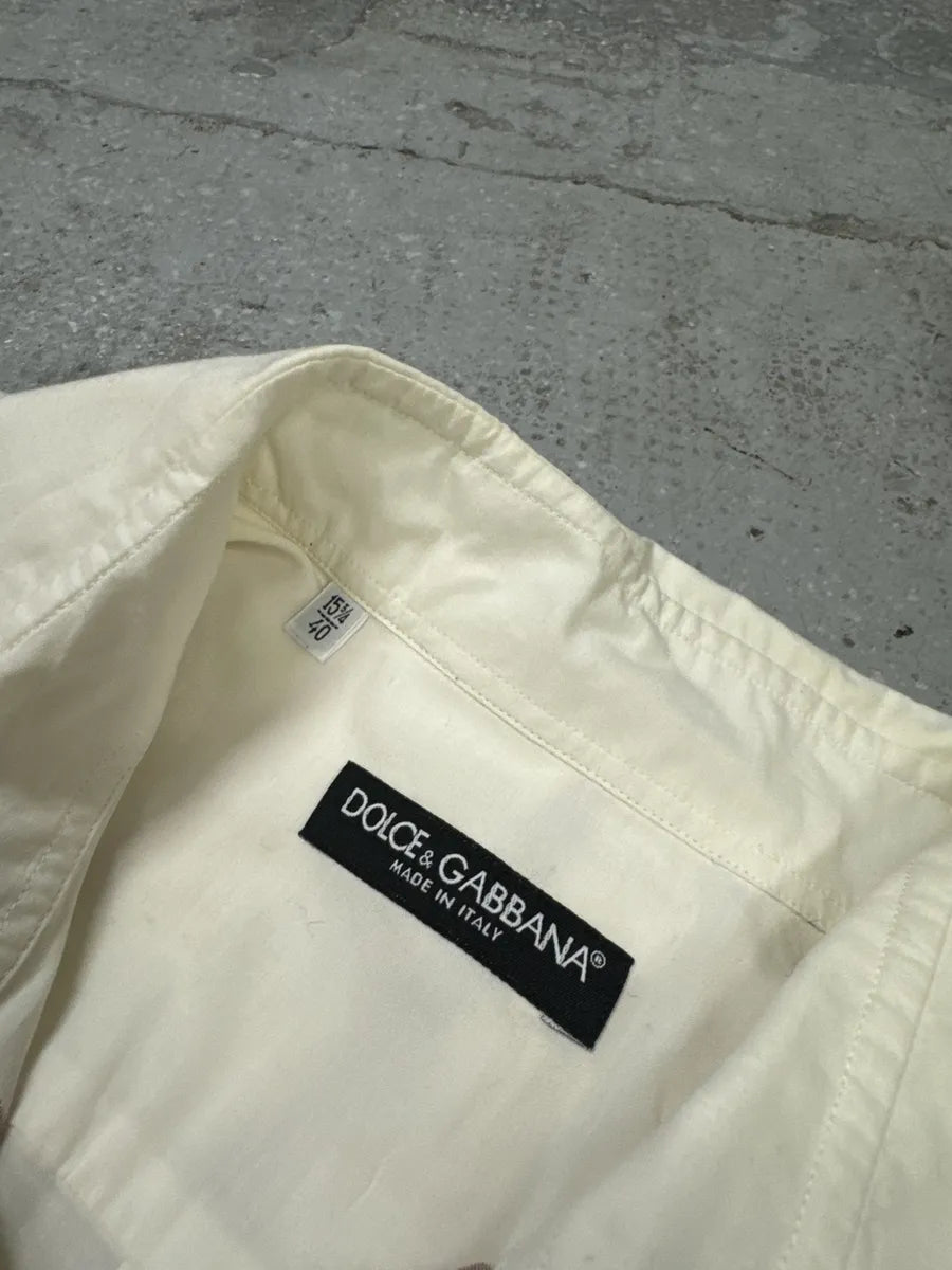 Dolce & Gabbana Vertical Lines Orange White Shirt sIHUrZf 7