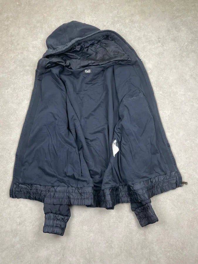 AW2007 Dolce & Gabbana Navy Zip-up Hooded Sweater OtoCLGW 9