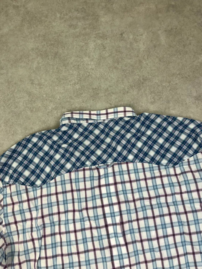 2000s Dolce & Gabbana White & Blue Regular Checkered Shirt  myjwndt 5
