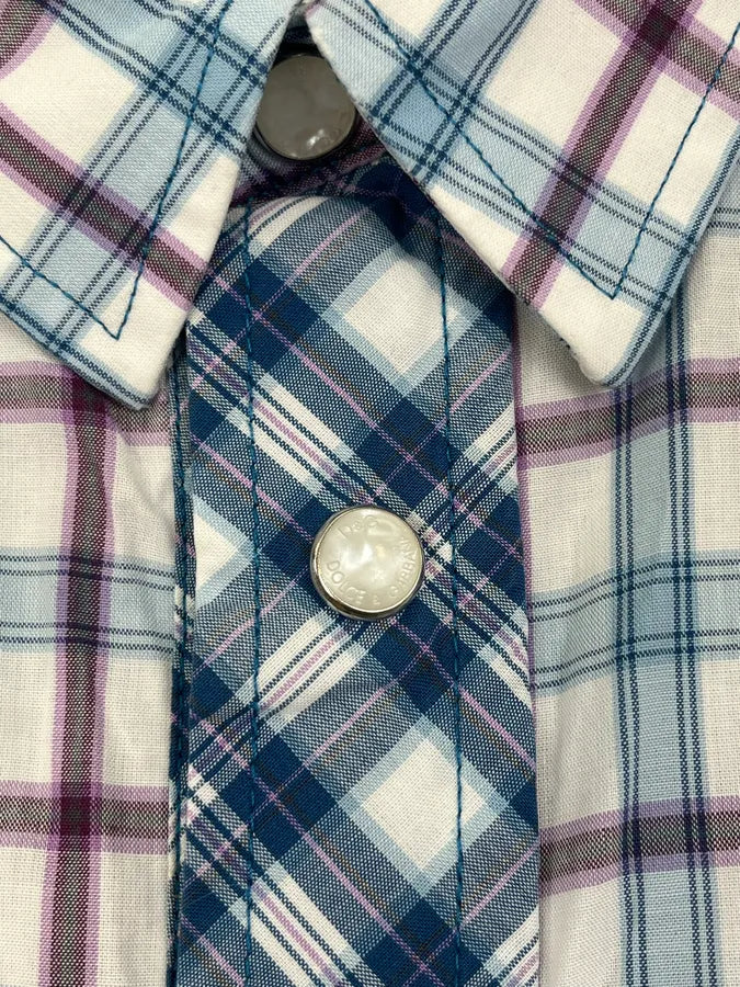 2000s Dolce & Gabbana White & Blue Regular Checkered Shirt  myjwndt 8