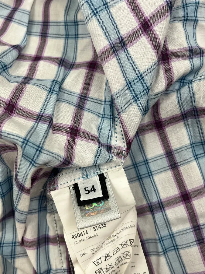 2000s Dolce & Gabbana White & Blue Regular Checkered Shirt  myjwndt 9