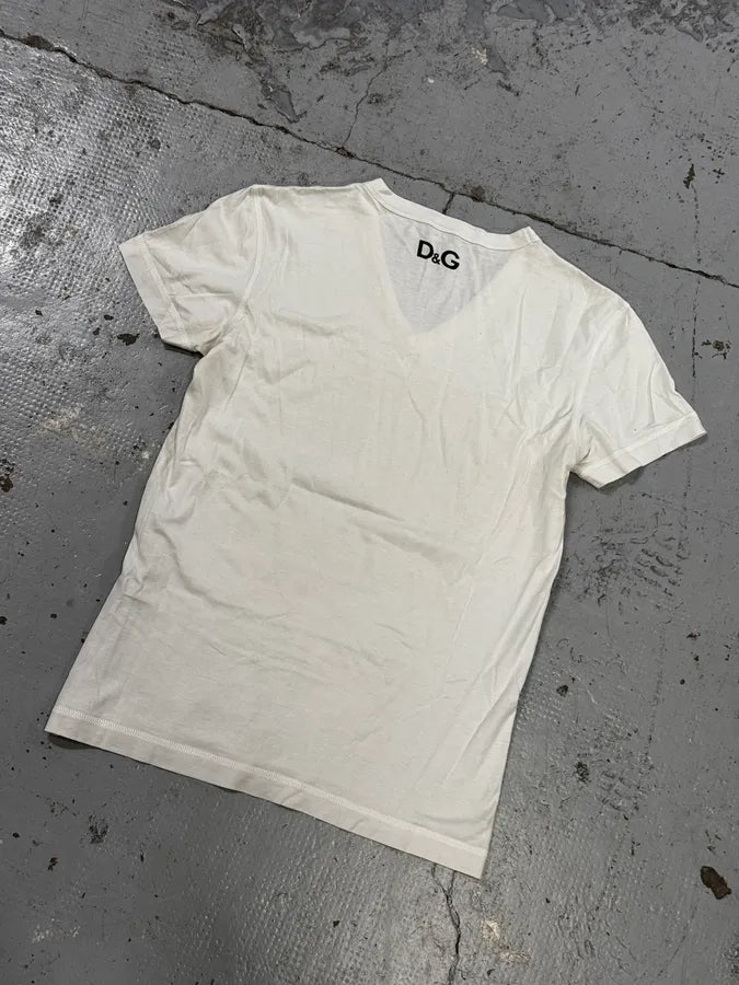 2000s Dolce & Gabbana White Télémaque & Eucharis V-Neck T-Shirt BbvuPDT 5