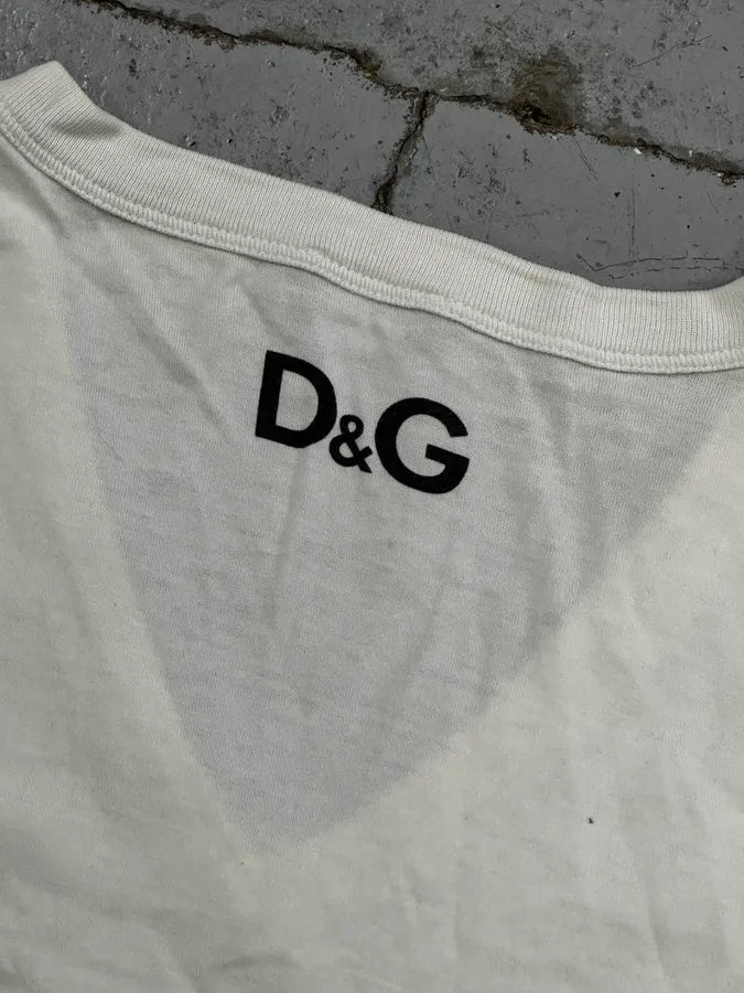 2000s Dolce & Gabbana White Télémaque & Eucharis V-Neck T-Shirt BbvuPDT 9