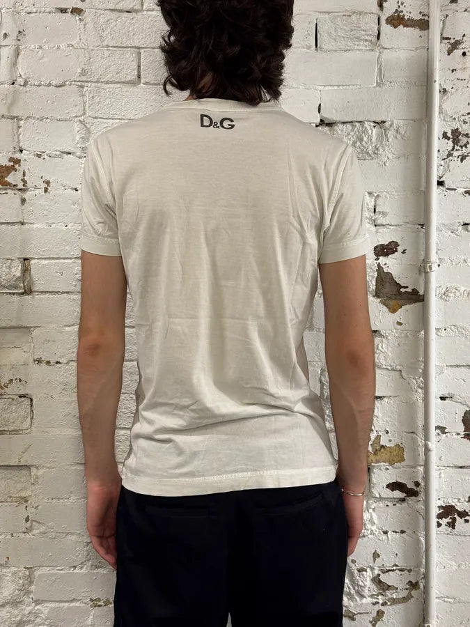 2000s Dolce & Gabbana White Télémaque & Eucharis V-Neck T-Shirt BbvuPDT 2