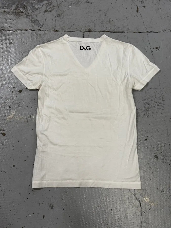 2000s Dolce & Gabbana White Télémaque & Eucharis V-Neck T-Shirt BbvuPDT 3