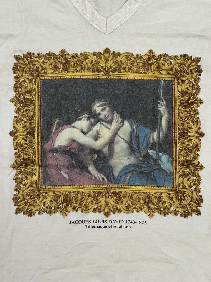 2000s Dolce & Gabbana White Télémaque & Eucharis V-Neck T-Shirt BbvuPDT 6