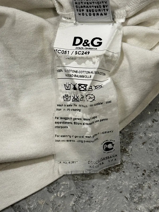 2000s Dolce & Gabbana White Télémaque & Eucharis V-Neck T-Shirt BbvuPDT 11