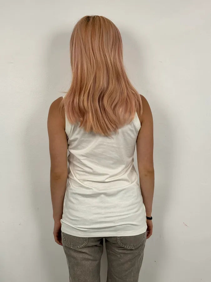 2000s Dolce & Gabbana White Claudia Schiffer Nude Portrait Tank Top bZjlupQ 2